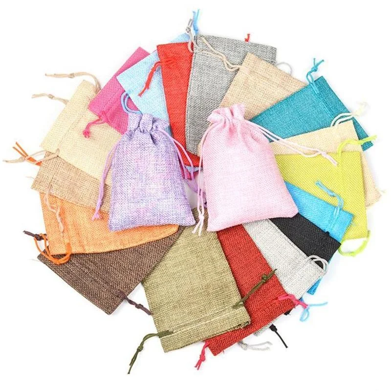 Linen Bag Bulk - 50pc/lot 7x9 9x12 10x14 13x18 15x20cm