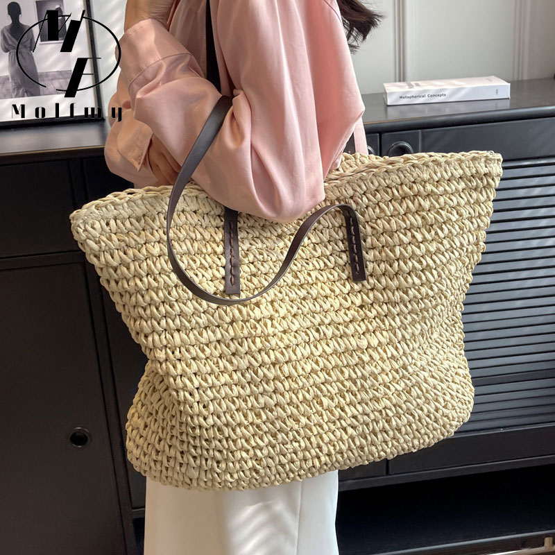 Straw Woven Tote Bags Casual L - Linen Bag Bulk 评论和价格