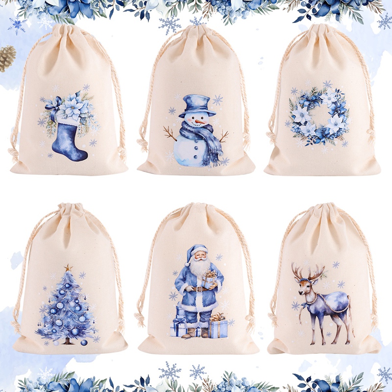6pcs Christmas Linen Cotton Gi - Linen Bag Bulk 评论和价格